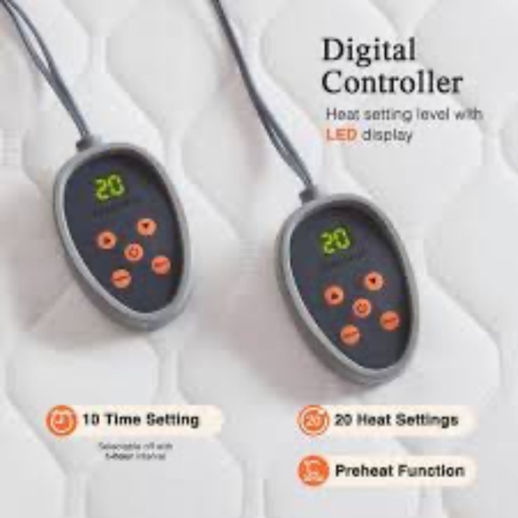 NEW Beautyrest Cotton Heated Mattress Pad – Queen Size (2 Controllers Included) - Picture 2 of 5